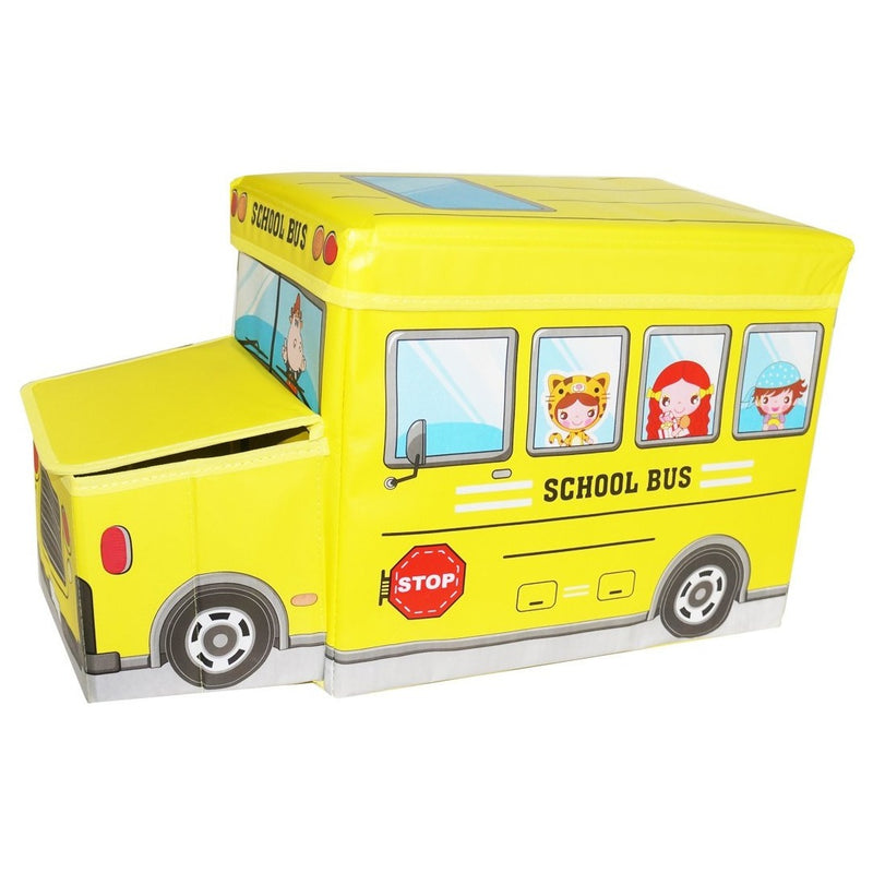 Kids School Bus Shape Storage Box By AK - 1 PC