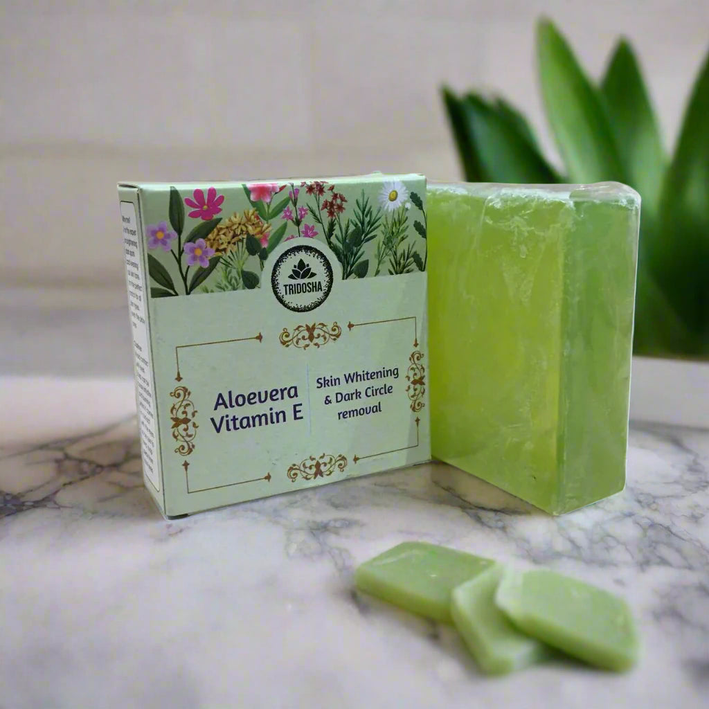 Tridosha Aloevera Vitamin E Soap | Skin Whitening & Dark Circle Removal (Copy)