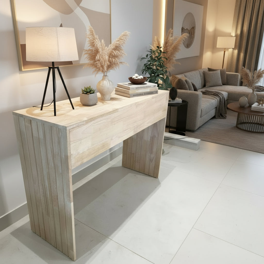 Fluted Entryway / Hallway Console Table By Miza