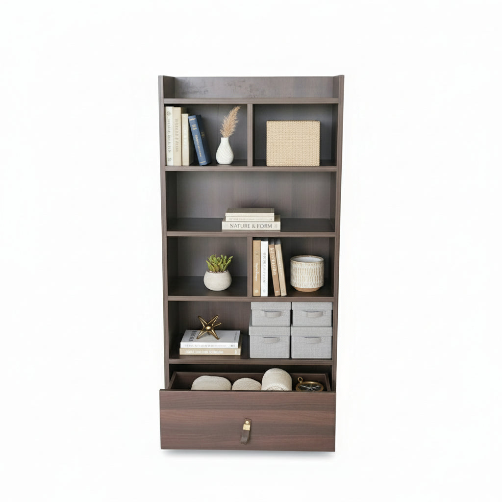 Compact Wooden Closed Back Bookshelf For Home And Office By Miza