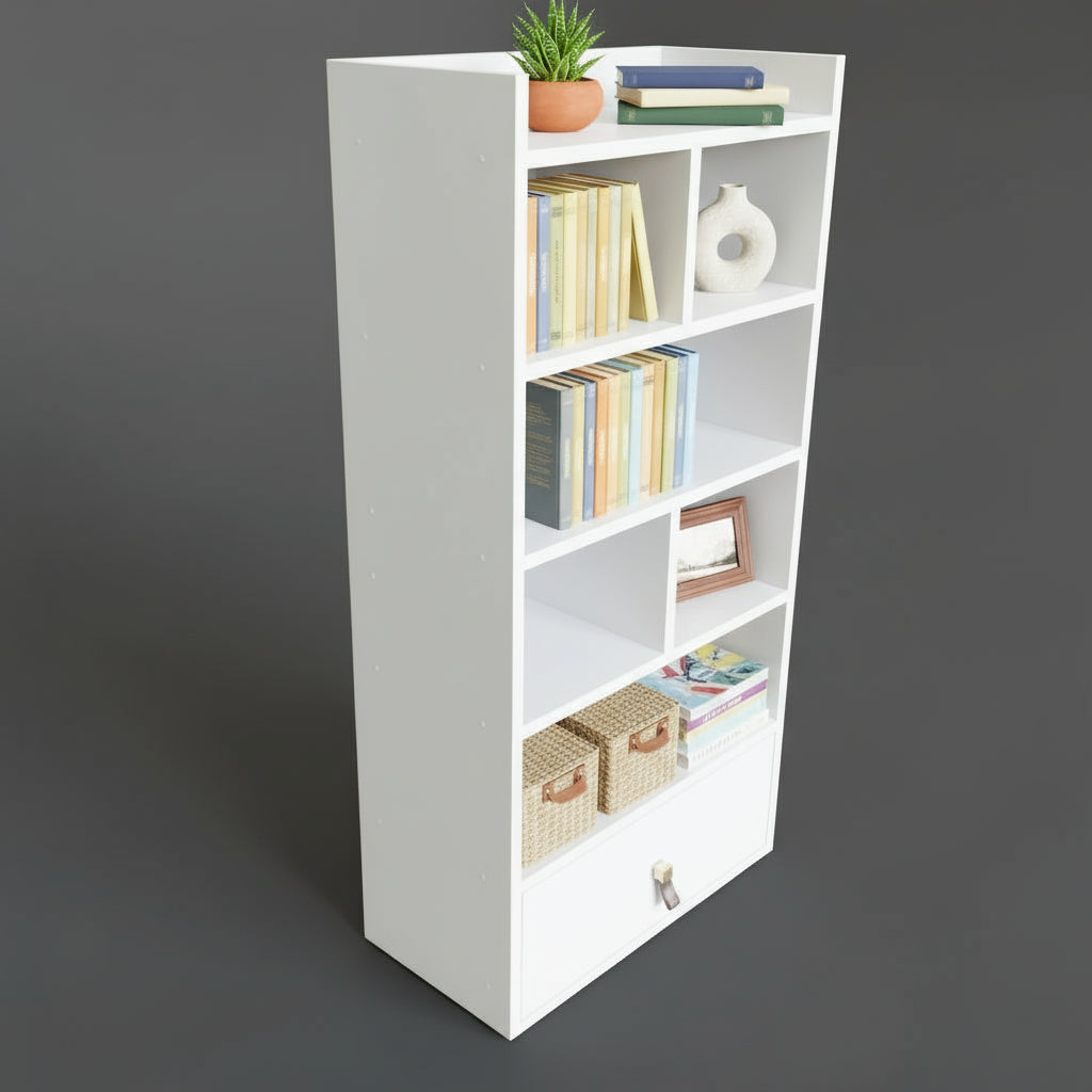 Compact Wooden Closed Back Bookshelf For Home And Office By Miza