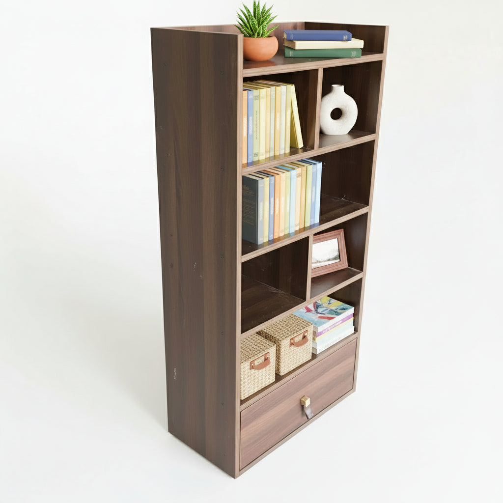 Compact Wooden Closed Back Bookshelf For Home And Office By Miza