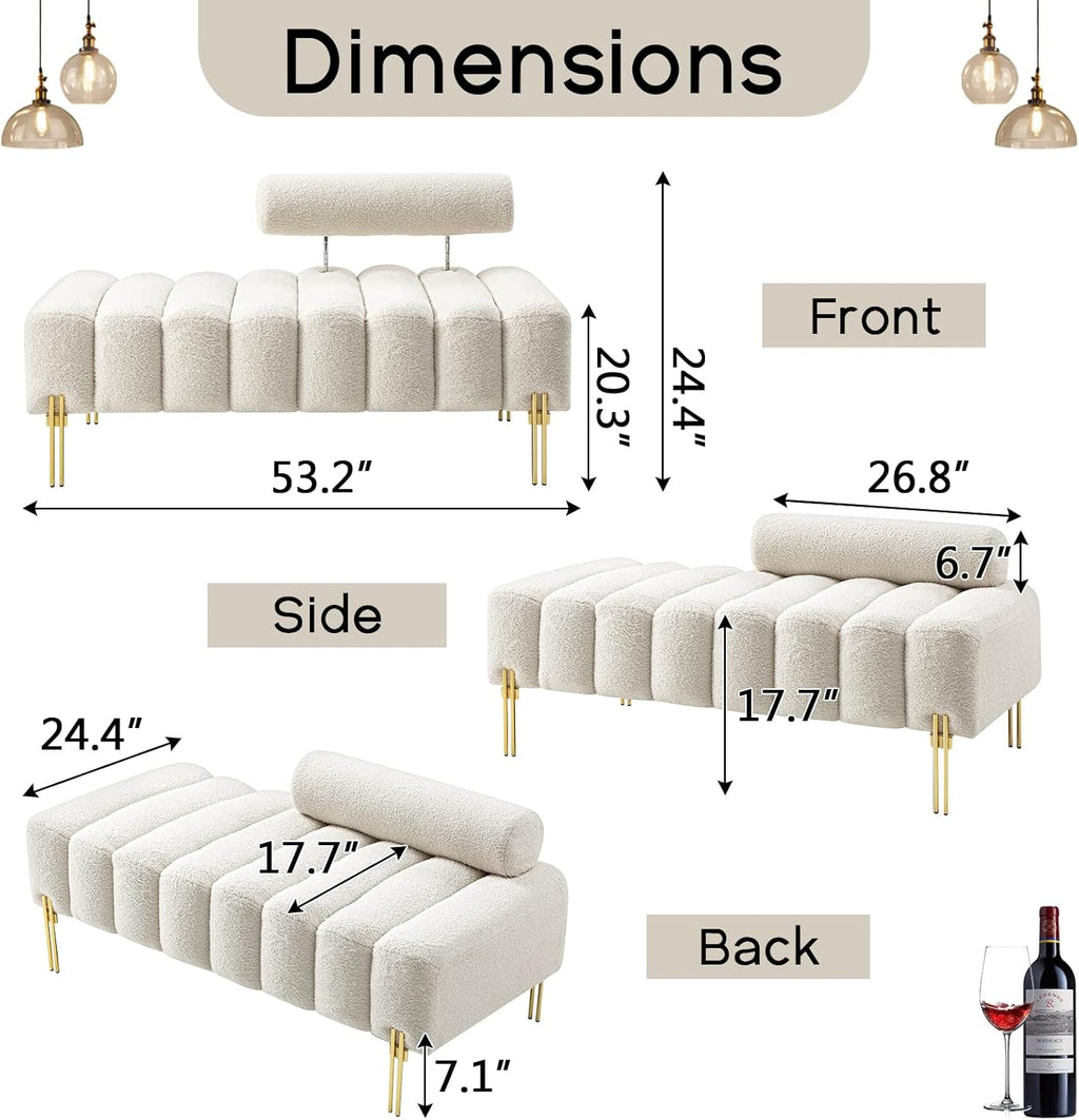 Modern Loveseat Sofa Couch with Golden Legs/Couches for Living Room Bedroom Office