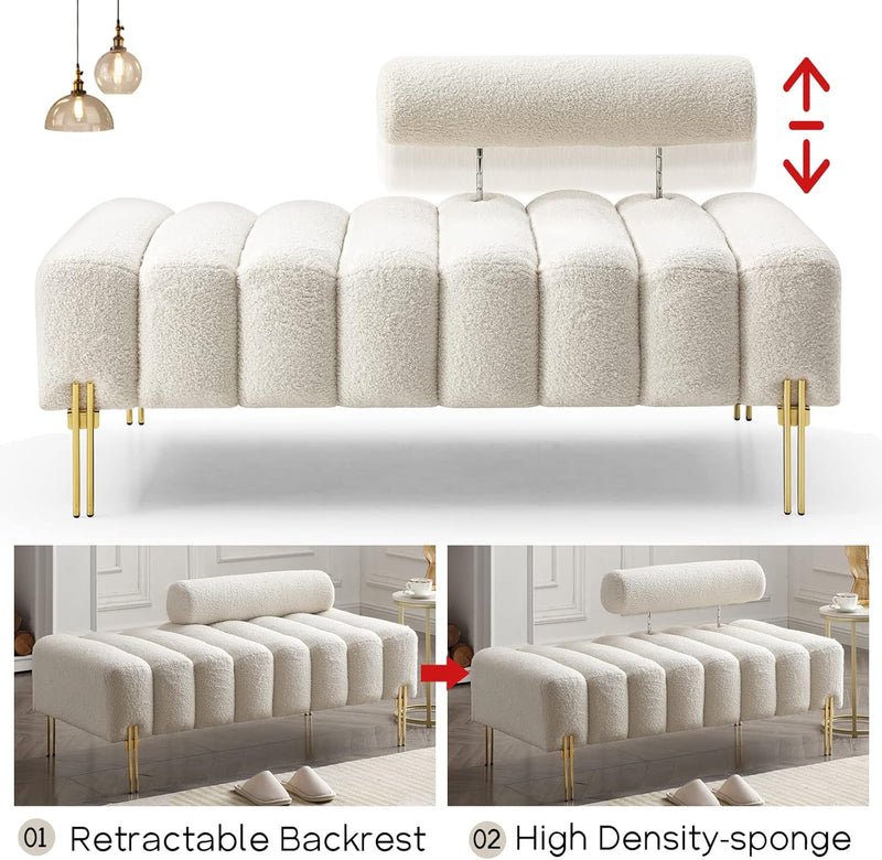 Modern Loveseat Sofa Couch with Golden Legs/Couches for Living Room Bedroom Office