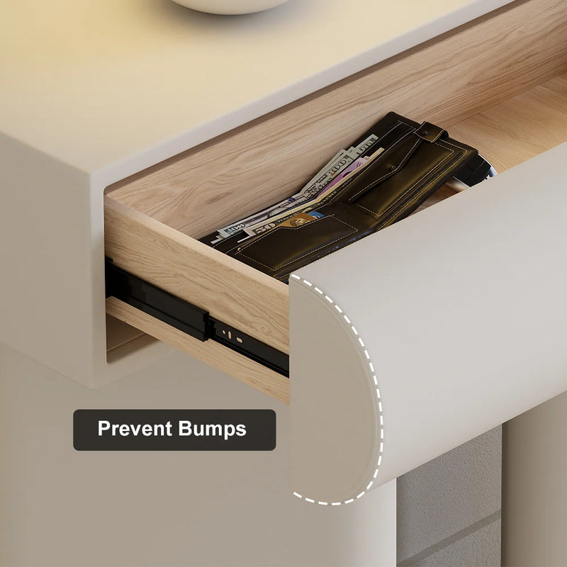Modern Faux Leather Console Table With Storage Entryway Table