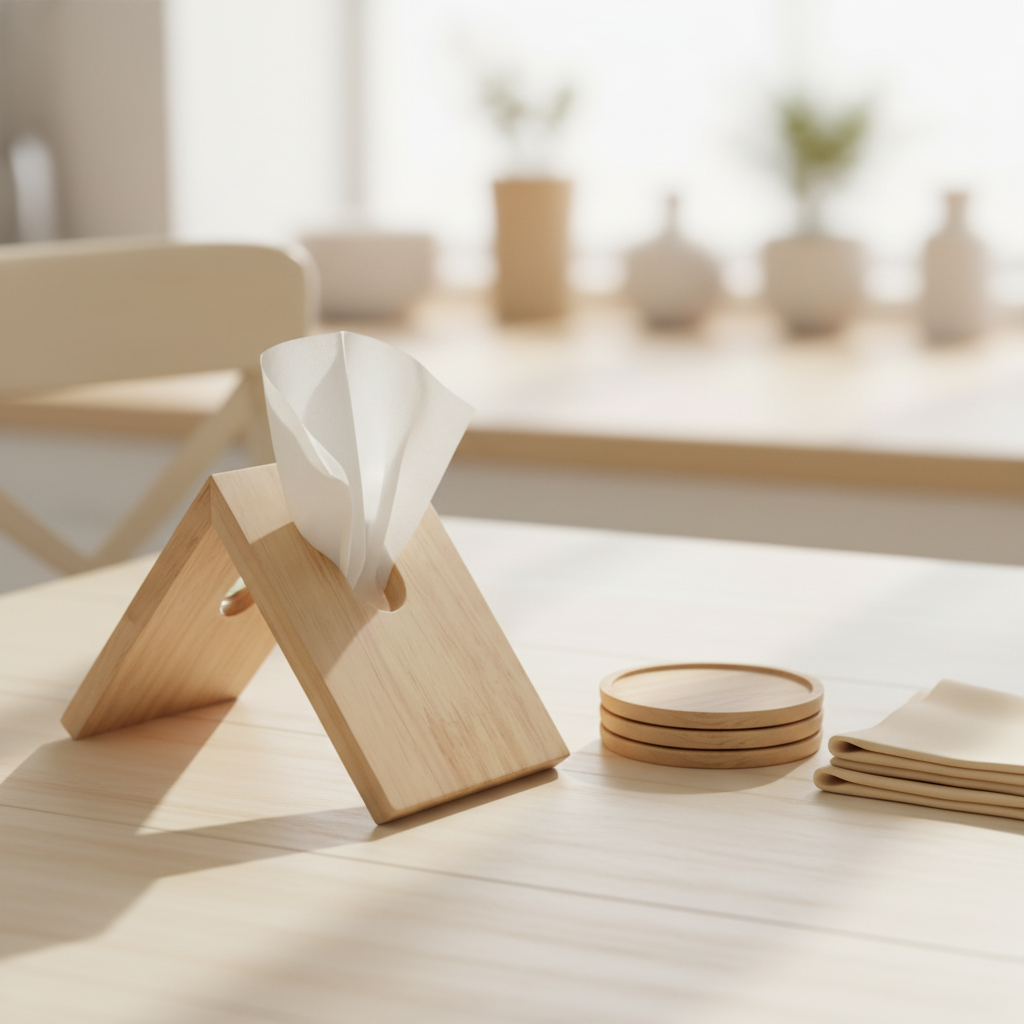 Modern Decorative and Stylish Wooden Tissue Holder Stand for Car, Dining Table, Kitchen, Office & Restaurant By Miza