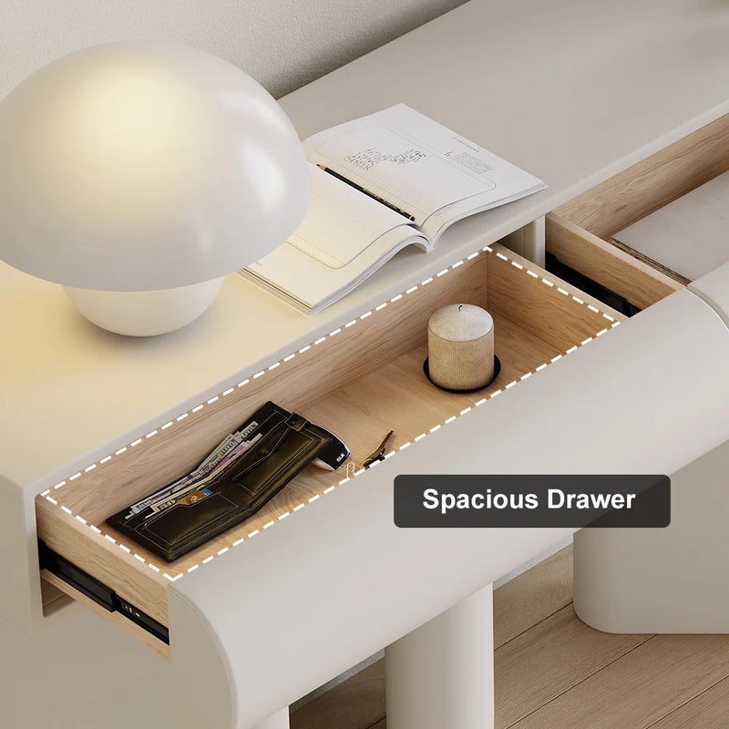 Modern Faux Leather Console Table With Storage Entryway Table