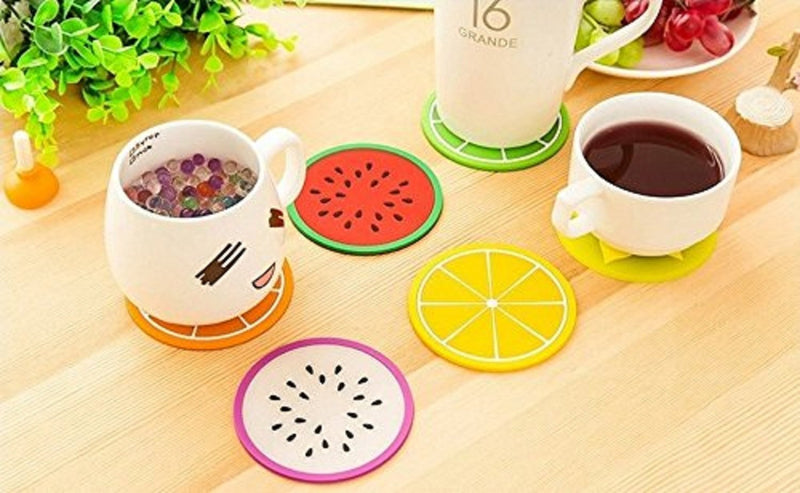 Colorful Silicone Coasters Fruit Slices Theme Set Of 2 By-APT