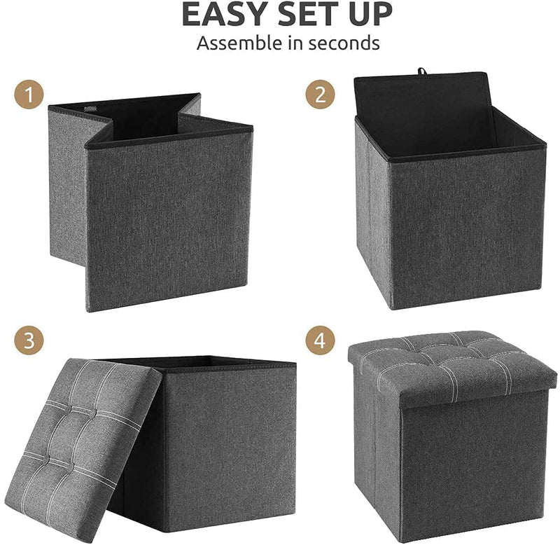 Foldable Pouff / Foot Stool / Knockdown Storage Box By AK - 1pc