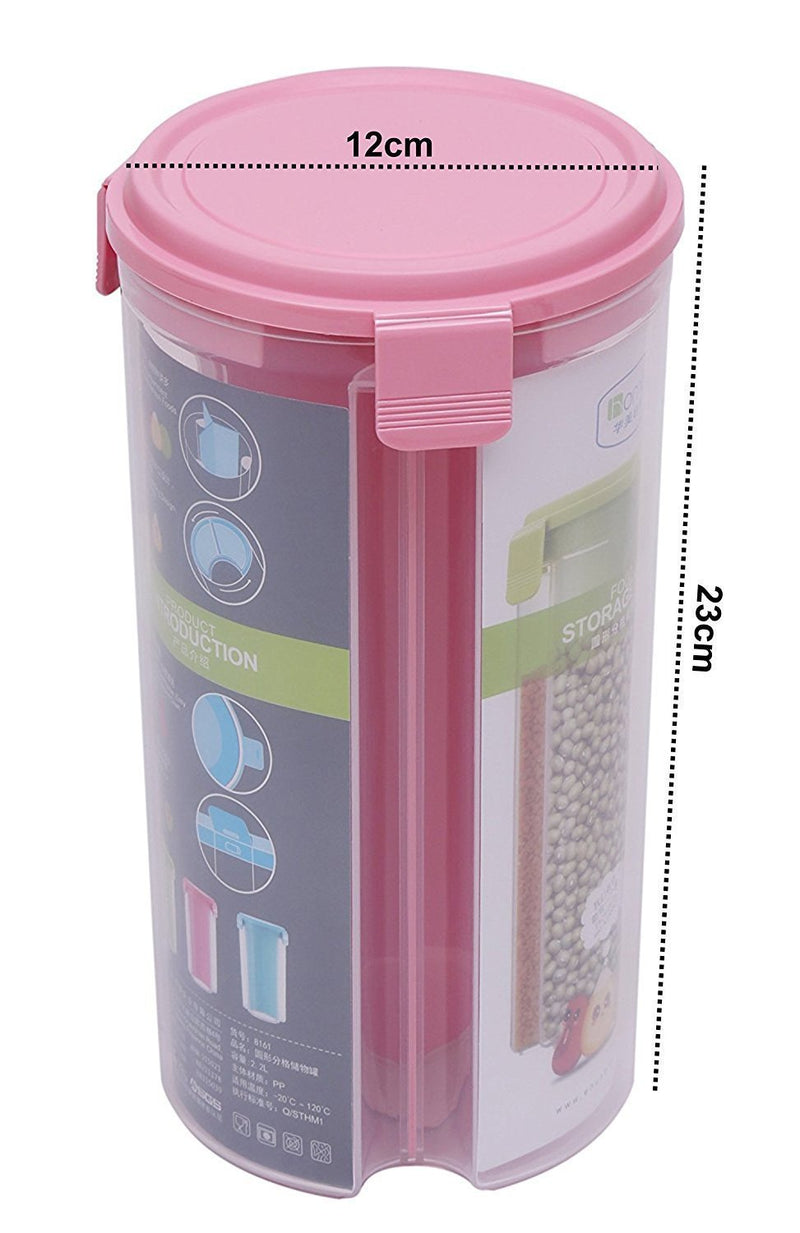 3 in 1 Airtight Cereal Storage Jar - 1500 ml ( Random Colour ) By AK - 1 PC