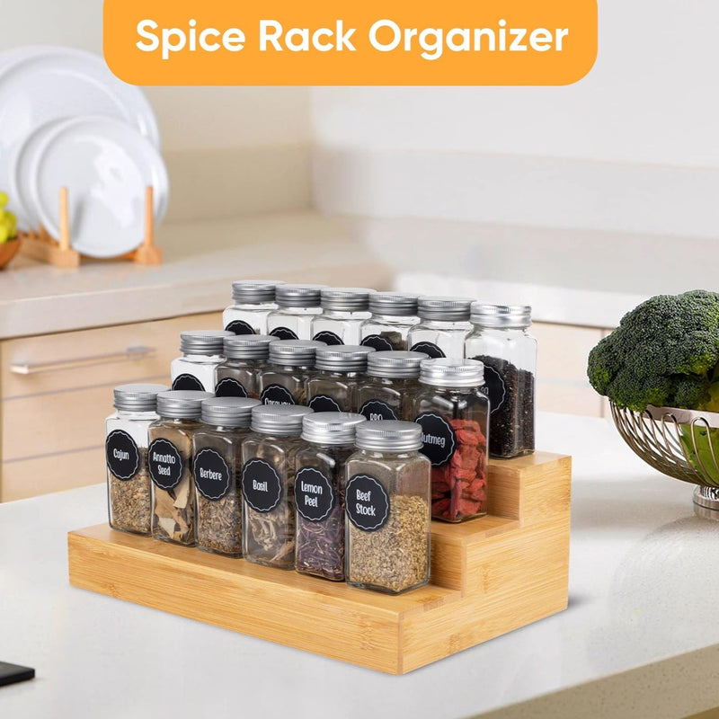 3 Tier Spice Rack Organizer For Cabinet And Countertop Kitchen Storage Step Shelf Pack Of 2 By Miza