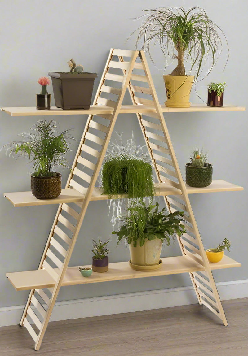 3 Tiers Wood A-Frame Shelf By Miza