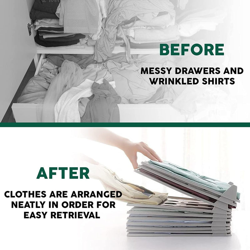 Plastic Anti-Wrinkle Shirt Organisers For Wardrobes ( Random Colour ) Set of 2 PC - By AK