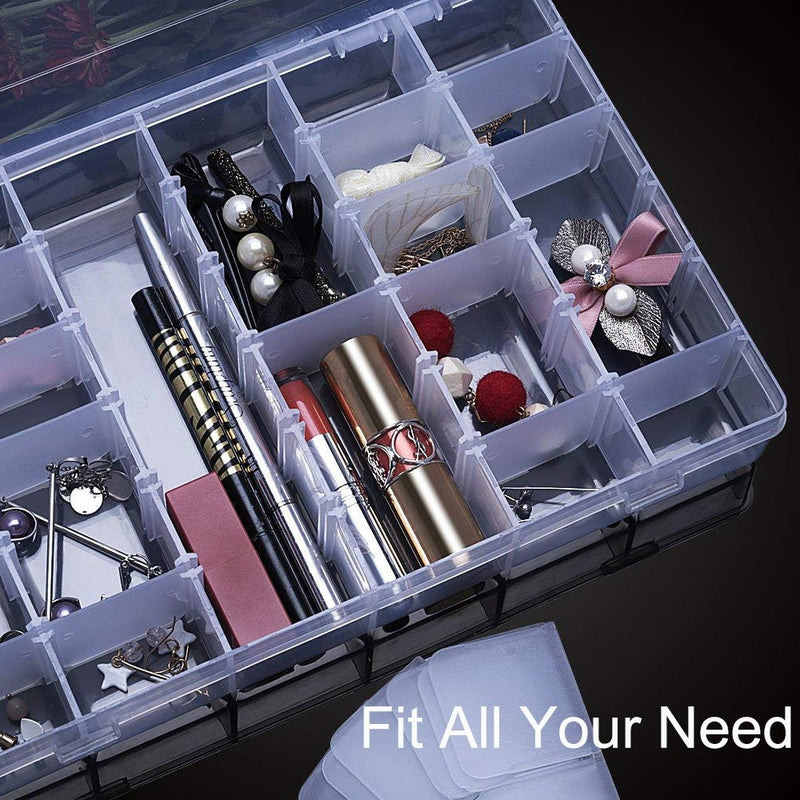 Adjustable 36/24 &15 Grid Jewellary Organizer Box By AK - 1 PC