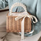 Rattan Handmade Tote Bags Ladies Beach Basket Bag Pearl Beads By APT