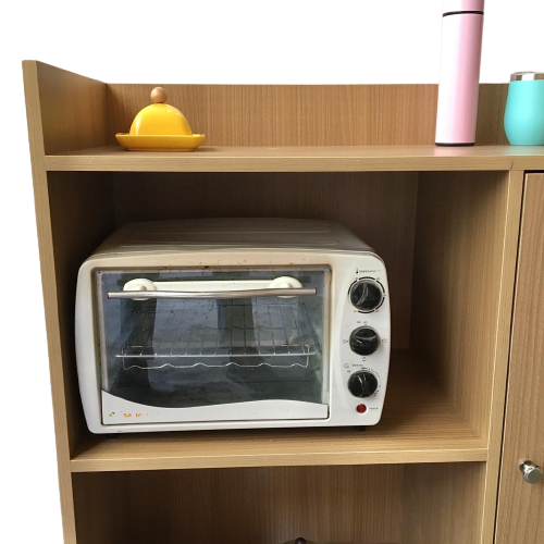 Microwave Storage Cabinet With Panel Door In Natural Wood By Miza