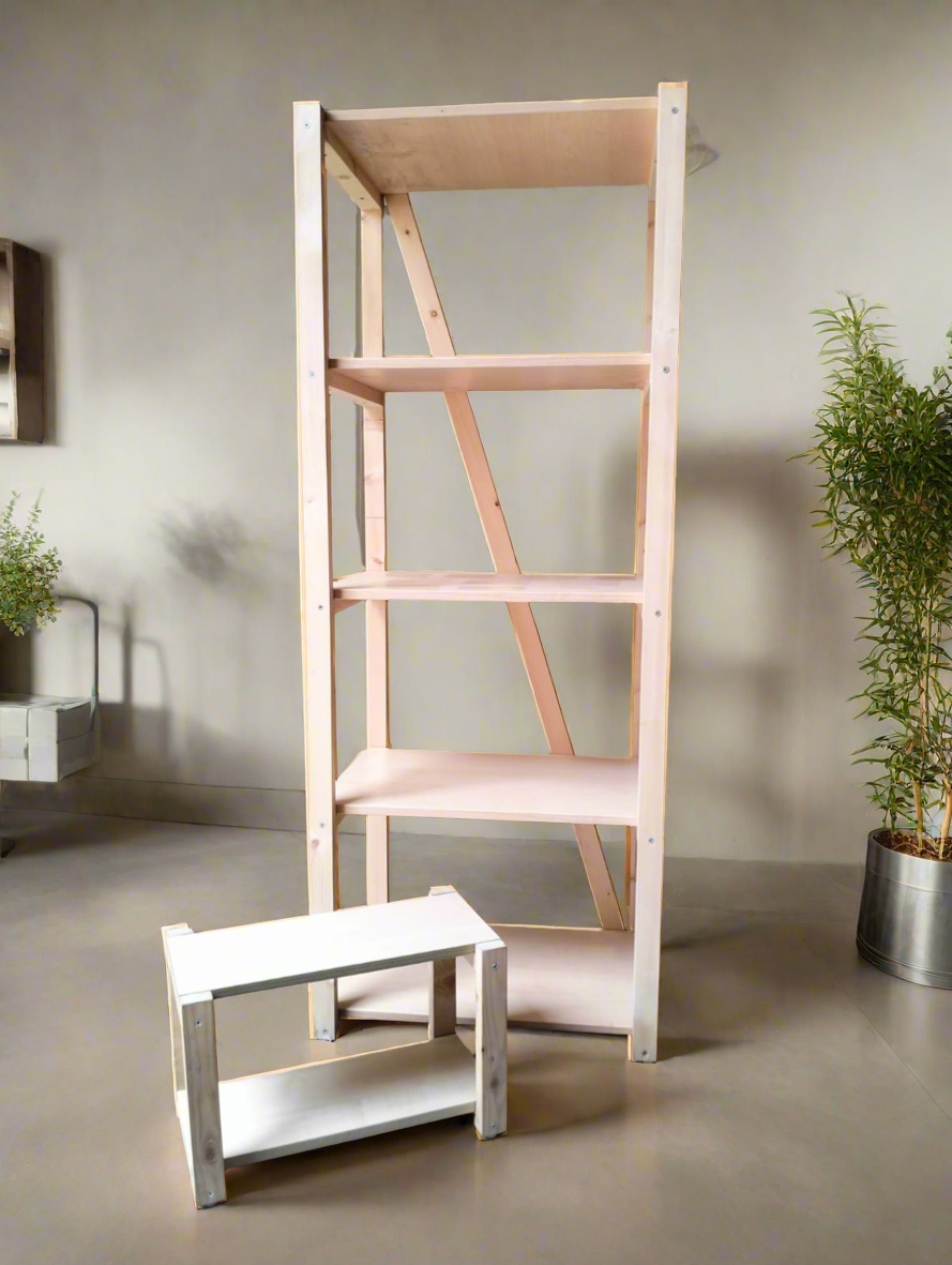 Wooden Kitchen Shelf Floor Standing Multi-Layer Foldable Kitchen Rack Organizer