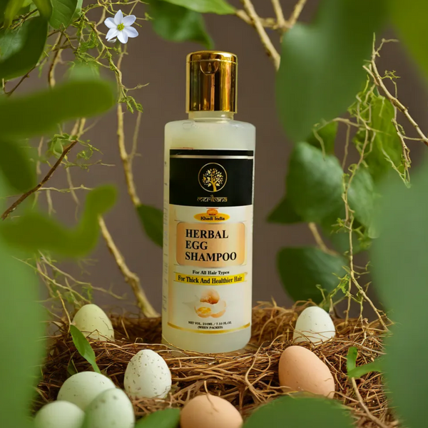 Khadi Pack Of 2 Herbal Fusion Egg Shampoo Enhanced Volume Shine & Strength Net Wt. 210 ml