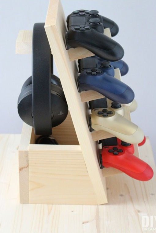 Wooden Controller Holder Stand For Desk By Miza