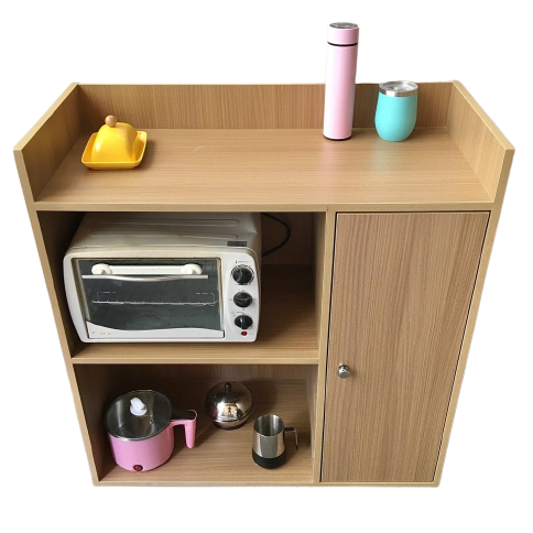 Microwave Storage Cabinet With Panel Door In Natural Wood By Miza