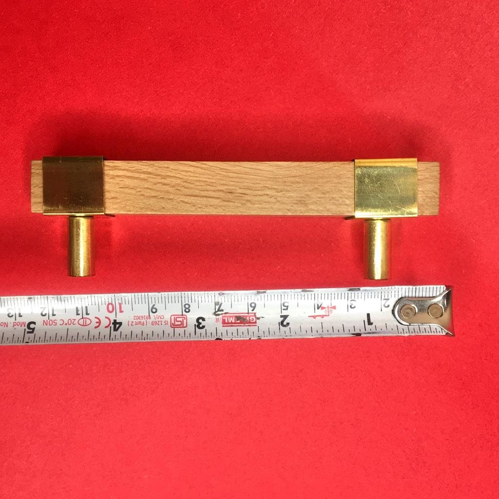 Stylish Modern Wooden Door Handle & Drawer Handle With Gold Antique Brass 1PC By MUC