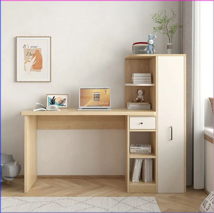 Vintage Study Desk With Shelves By Miza