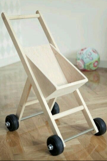 Wooden Baby Cart With Wheels for Kids By Miza