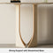 Oval Travertine Stone Console Table Modern Entryway Table With Abstract Base