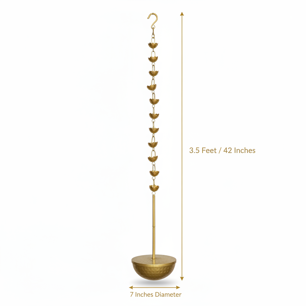 Brass Loban Daan Hanging Lamp for Pooja Room | Bakhoor Incense Burner | Home Purifier