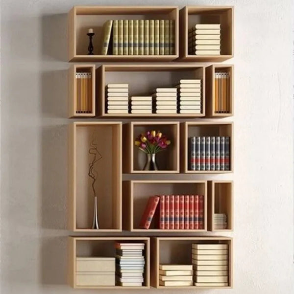 Floating Asymmetrical Wall Bookshelf Modular Shelves By Miza