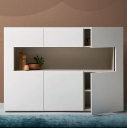 Contemporary Console Table With C Shape Drawers By Miza