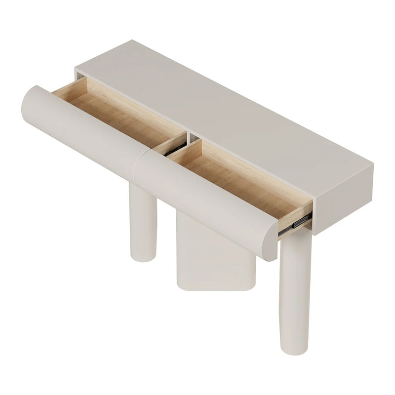 Modern Faux Leather Console Table With Storage Entryway Table