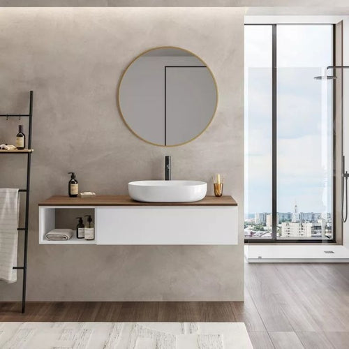 Suspended Bathroom HDHMR Water Resistant Washbasin Vanity Unit By Miza