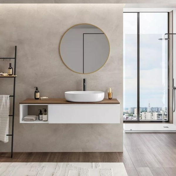Suspended Bathroom HDHMR Water Resistant Washbasin Vanity Unit By Miza