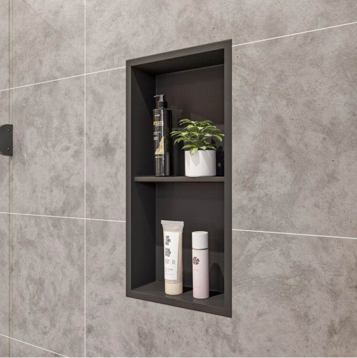 Dual Shelf Rectangular PVD Wall Niche PWD 600V 1 PC By Jayna