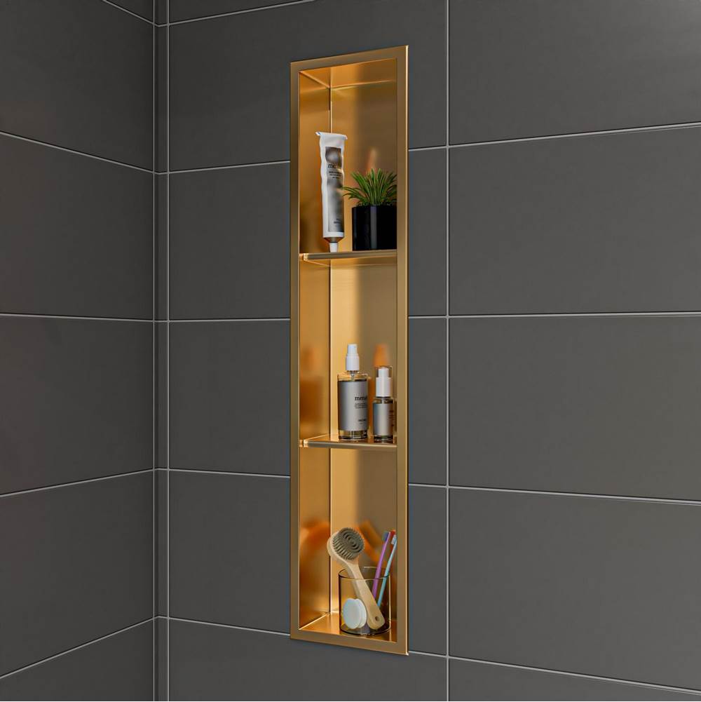 Three-Shelf Rectangular PVD Wall Niche Design for Modern Bathrooms PWD 900V By Jayna