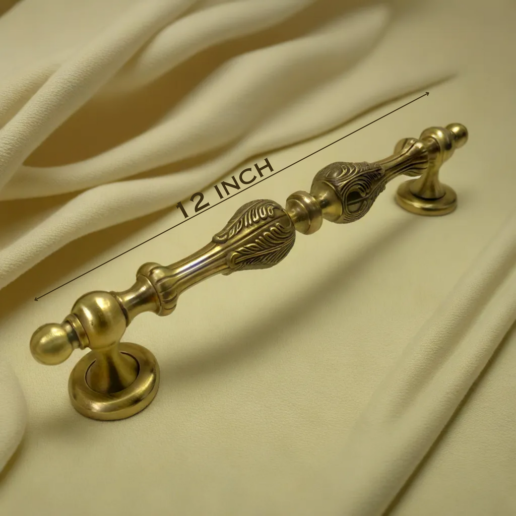 Antique Metal Door Pull Handles | Interior & Exterior | 12", 17" & 27.5" | Brass Finish By DH