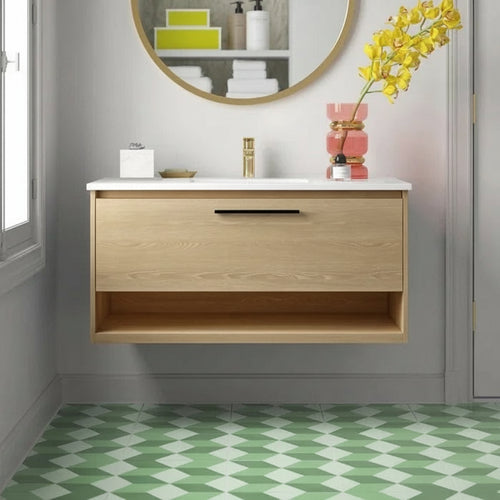 Refined HDHMR Water Resistant Floating Washbasin Vanity By Miza