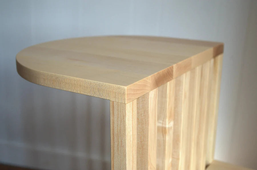 Solid Wood Two Tier Side Table / Modern Inspired Round C Side Table By Miza