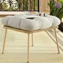 Modern Outdoor Ottoman with Comfort Cushion