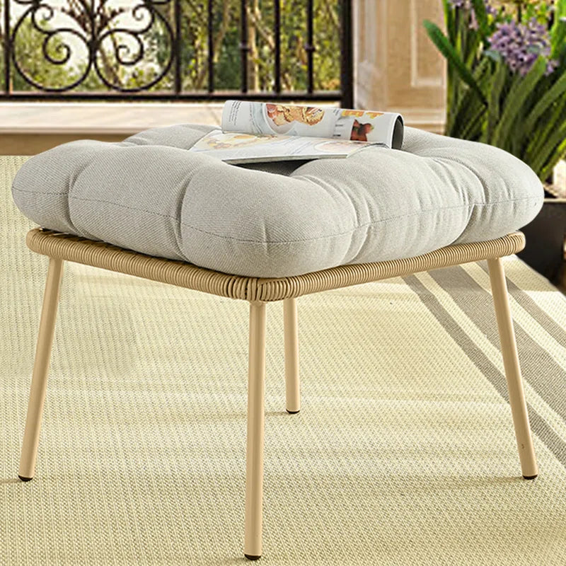Modern Outdoor Ottoman with Comfort Cushion