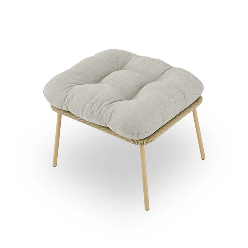 Modern Outdoor Ottoman with Comfort Cushion