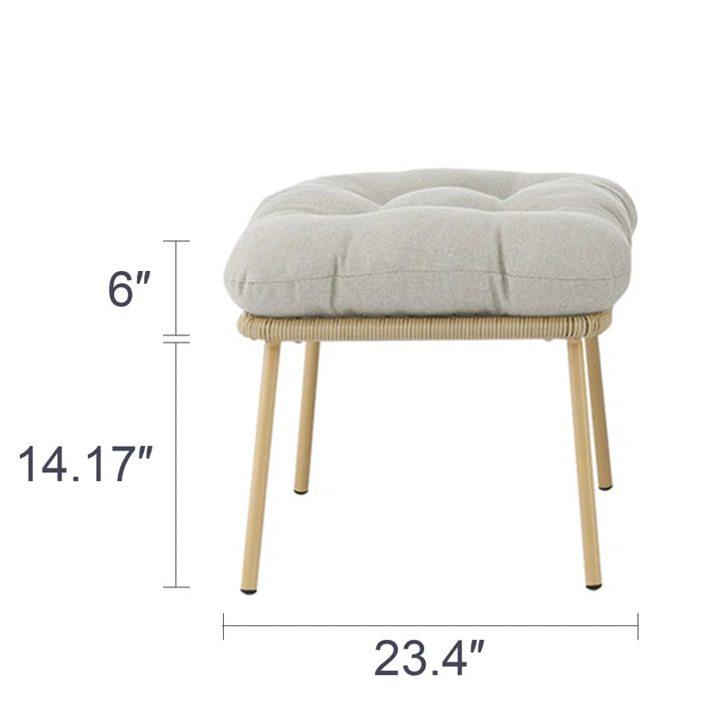 Modern Outdoor Ottoman with Comfort Cushion