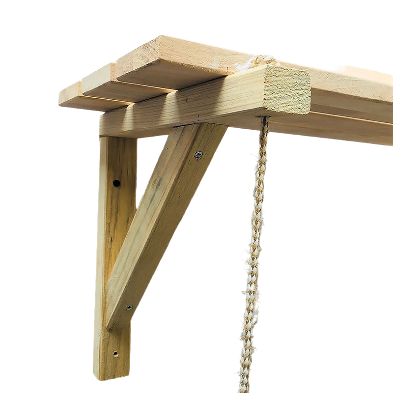 Timber Dress Rack Wooden Bracket Shelf With Hanging Rope/Timber Clothes Rack By Miza ...