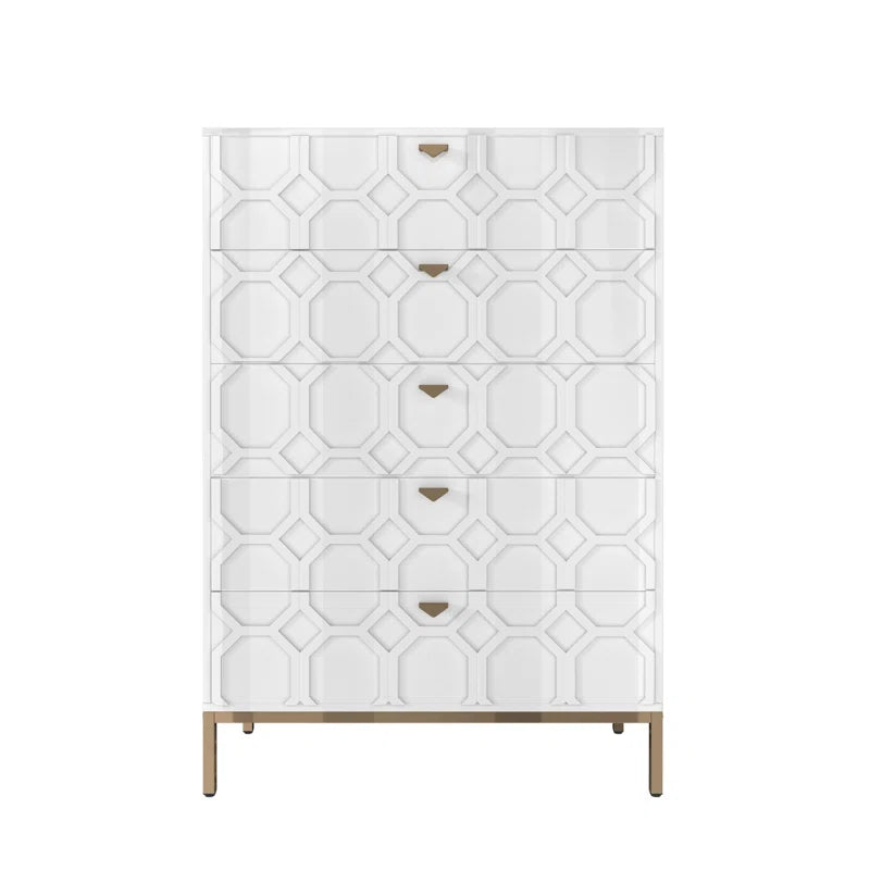 Artisan Wooden 5-Drawer Chest Crafted For Stylish Storage