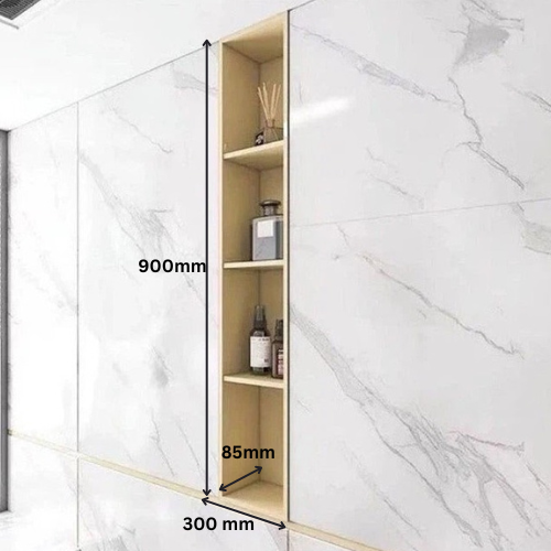 Three-Shelf Rectangular PVD Wall Niche Design for Modern Bathrooms PWD 900V By Jayna