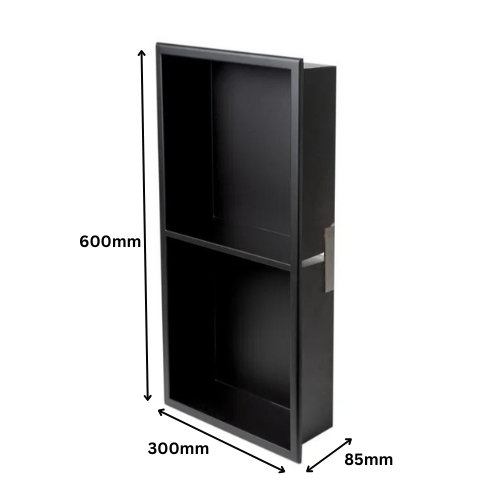 Dual Shelf Rectangular PVD Wall Niche PWD 600V 1 PC By Jayna