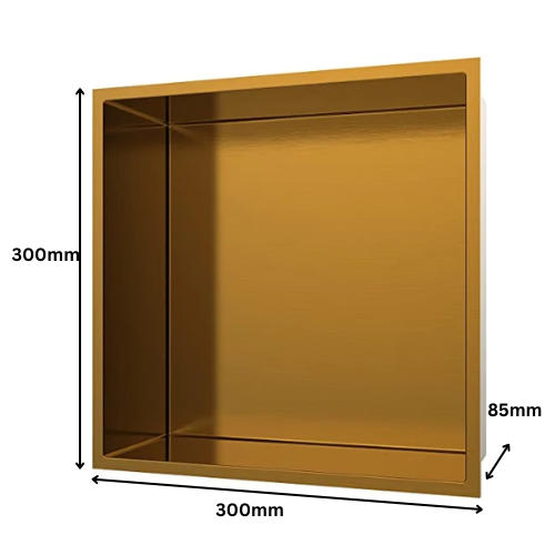 Modern Square PVD Wall Niche With Built-In Lighting Solution 1 PC By Jayna