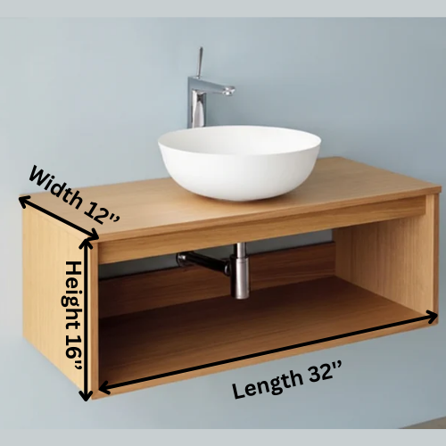 Wood Wall-Mounted Unit For Countertop Washbasin By Miza