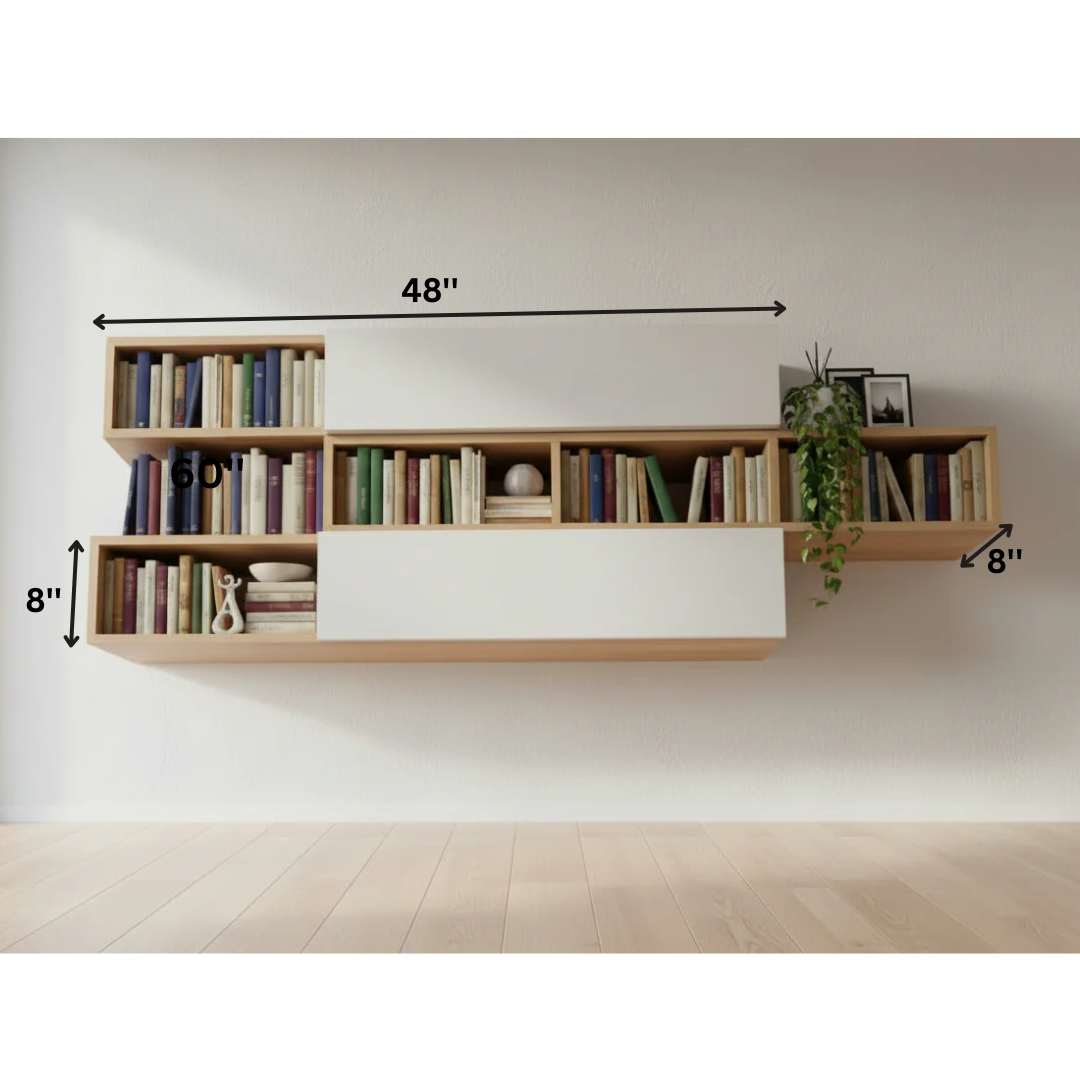 Floating Hanging Shelf and Bookcase By Miza ( Pack Of 3)